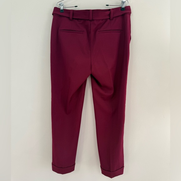 LOFT “The Devin Slim” Tie Waist Slim Pants -Burgundy- Size 10 - Picture 8 of 14